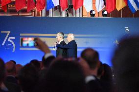 Secretary General Of Nato Jens Stoltenberg Presented With Presidential Medal Of Freedom At NATO 75th Anniversary Celebration