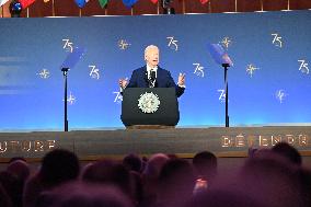 President Of The United States Joe Biden Delivered Remarks On The 75th Anniversary Of NATO