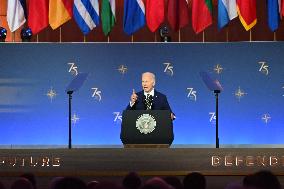 President Of The United States Joe Biden Delivered Remarks On The 75th Anniversary Of NATO