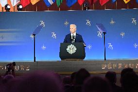 President Of The United States Joe Biden Delivered Remarks On The 75th Anniversary Of NATO