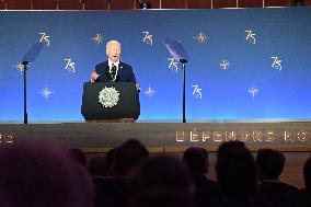 President Of The United States Joe Biden Delivered Remarks On The 75th Anniversary Of NATO