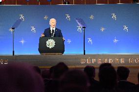 President Of The United States Joe Biden Delivered Remarks On The 75th Anniversary Of NATO