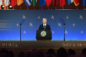 President Of The United States Joe Biden Delivered Remarks On The 75th Anniversary Of NATO