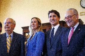 Canadian PM Trudeau Meets With Senate Leadership - Washington