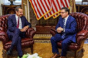 Greek PM Mitsotakis Meets With Speaker Johnson - Washington