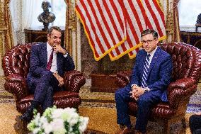 Greek PM Mitsotakis Meets With Speaker Johnson - Washington