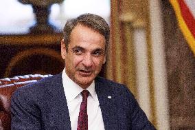 Greek PM Mitsotakis Meets With Speaker Johnson - Washington