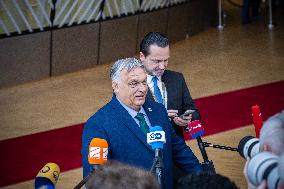 Viktor Orban PM Of Hungary At The European Council Summit