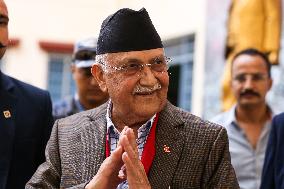 Nepal's To-be Prime Minister KP Oli Holds Party Secretariat Meeting Ahead Of Taking Over The Post