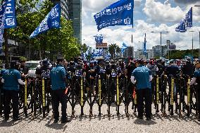 Metalworkers’ Union General Strike Resolution Rally In Seoul