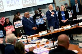 Biden at a meeting of national union leaders at the AFL-CIO - Washington