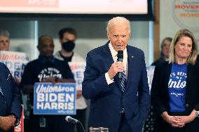 Biden at a meeting of national union leaders at the AFL-CIO - Washington