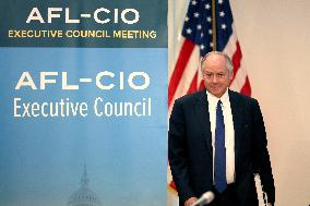 Biden at a meeting of national union leaders at the AFL-CIO - Washington