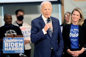 Biden at a meeting of national union leaders at the AFL-CIO - Washington