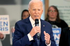 Biden at a meeting of national union leaders at the AFL-CIO - Washington