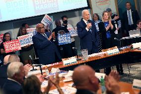 Biden at a meeting of national union leaders at the AFL-CIO - Washington