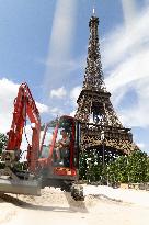 The Eiffel Tower Stadium venue for beach volleyball at the Olympic - Paris