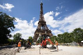 The Eiffel Tower Stadium venue for beach volleyball at the Olympic - Paris