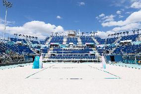 The Eiffel Tower Stadium venue for beach volleyball at the Olympic - Paris