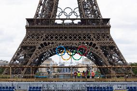 The Eiffel Tower Stadium venue for beach volleyball at the Olympic - Paris