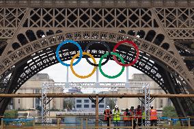 The Eiffel Tower Stadium venue for beach volleyball at the Olympic - Paris