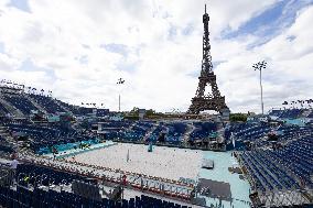 The Eiffel Tower Stadium venue for beach volleyball at the Olympic - Paris