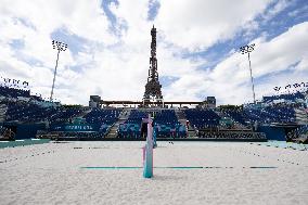 The Eiffel Tower Stadium venue for beach volleyball at the Olympic - Paris