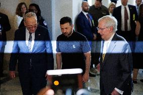 Zelenskyy Meets With Senate Leaders Schumer And McConnell