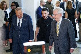 Zelenskyy Meets With Senate Leaders Schumer And McConnell