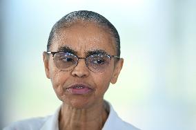 Brazil's Environment And Climate Change Minister Marina Silva Speaks To The Press