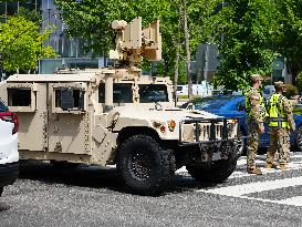 National Guard Units Deployed To The Streets Of Washington DC As Part Of The NATO Summit