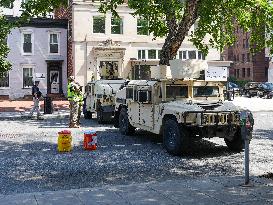 National Guard Units Deployed To The Streets Of Washington DC As Part Of The NATO Summit