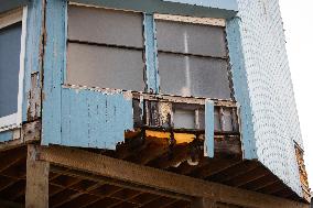 Damage From Hurricane Beryl In Galveston