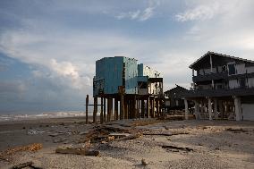 Damage From Hurricane Beryl In Galveston