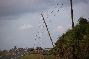 Damage From Hurricane Beryl In Galveston