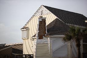 Damage From Hurricane Beryl In Galveston