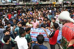 Students Protest During Nationwide Blocked In Dhaka.