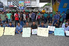 Students Protest During Nationwide Blocked In Dhaka.