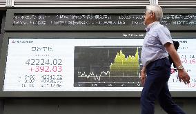 Nikkei ends at new record high