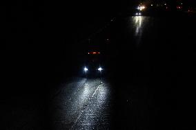 Houston Highway Blacked Out Amid Citywide Power Outages Following Hurricane Beryl