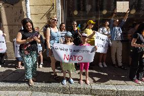 Anti-war protesters picket Russian embassy