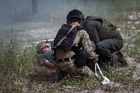 Joint drill of Ukraines National Guard and EUROGENDFOR in Kyiv region