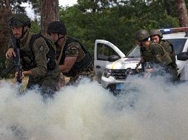 Joint drill of Ukraines National Guard and EUROGENDFOR in Kyiv region