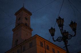 Lviv at night during power cuts