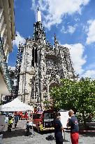 Fire At Rouen Cathedral - France