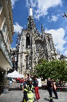 Fire At Rouen Cathedral - France