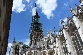 Fire At Rouen Cathedral - France