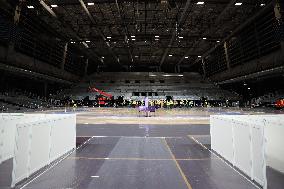 Paris 2024 - South Paris Arena Volleyball Court Installation