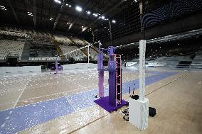 Paris 2024 - South Paris Arena Volleyball Court Installation