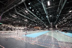 Paris 2024 - South Paris Arena Volleyball Court Installation